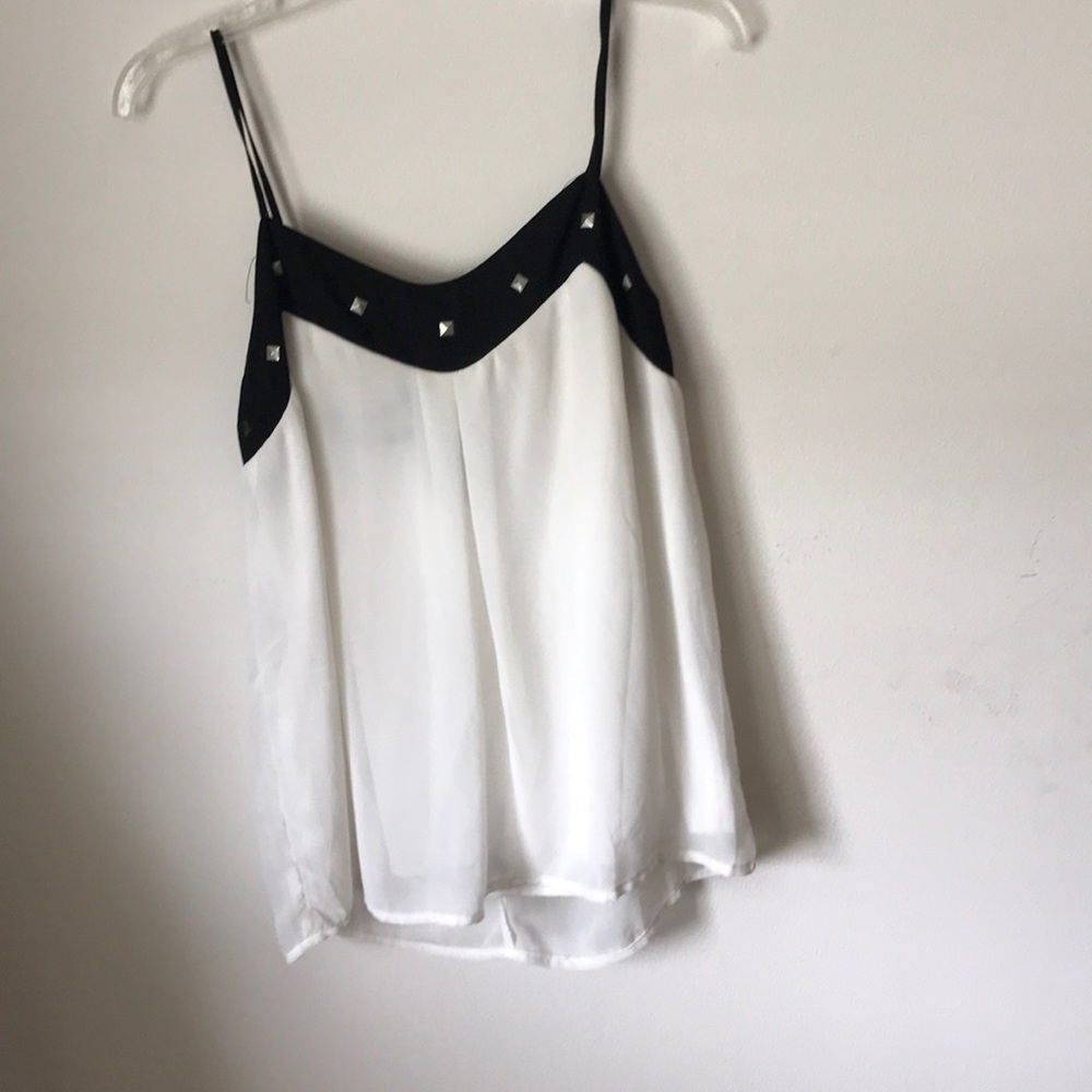 White and Black blouse tank
